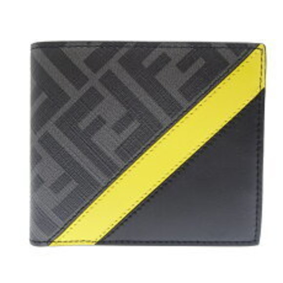 FENDI Diagonal Wallet Bifold Canvas Gray - Picture 1 of 7